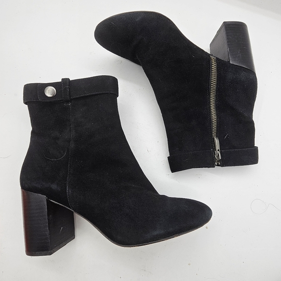 POUR LA VICTOIRE Adele Suede Cut Off Bootie Black Size 8 - Picture 4 of 8